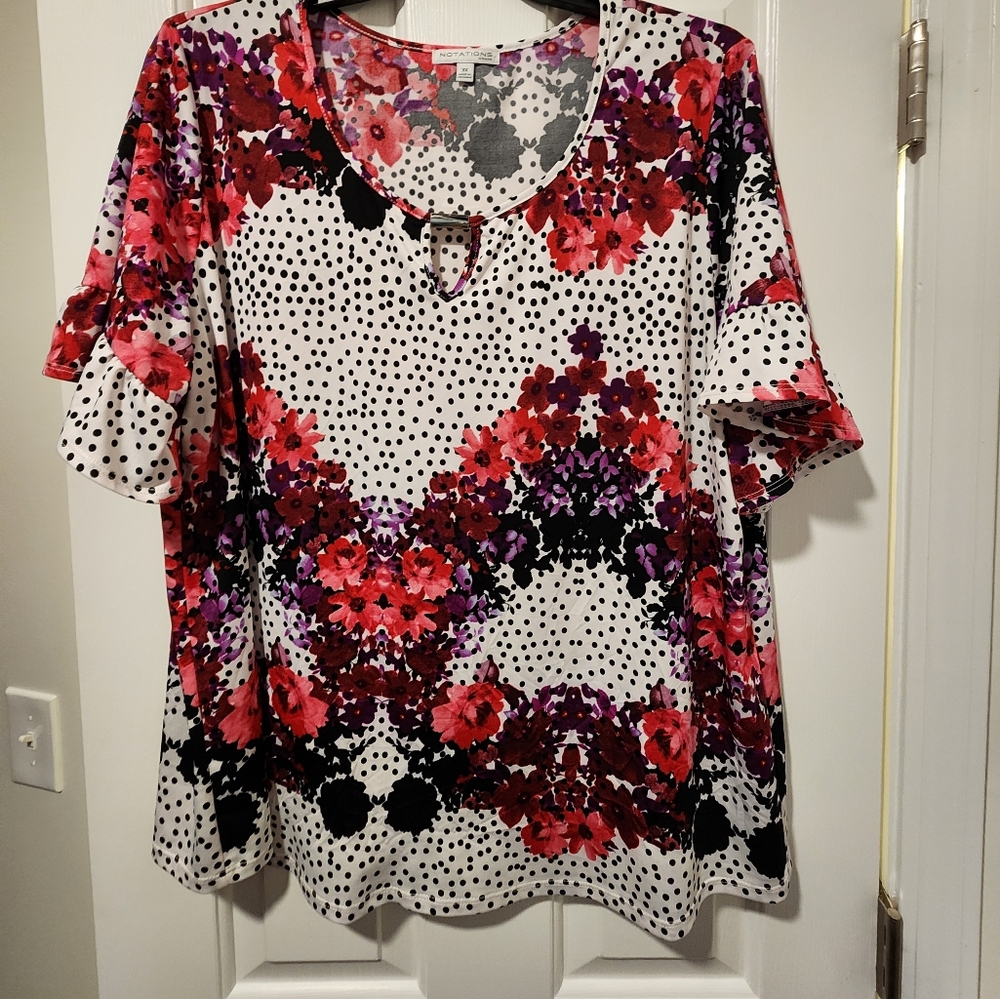 Women's plus size Notations blouse